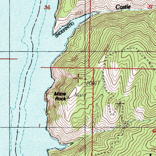 Topographic Map of Castle Rock, WA