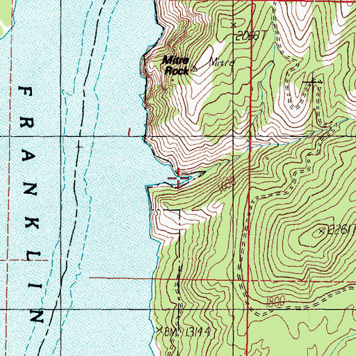 Topographic Map of Denison Canyon, WA