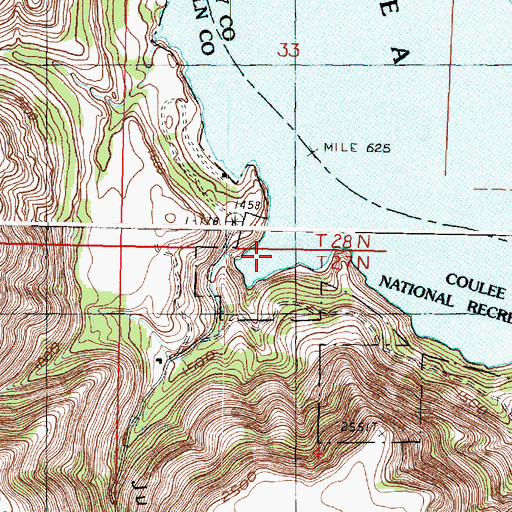 Topographic Map of Moonshine Bay, WA