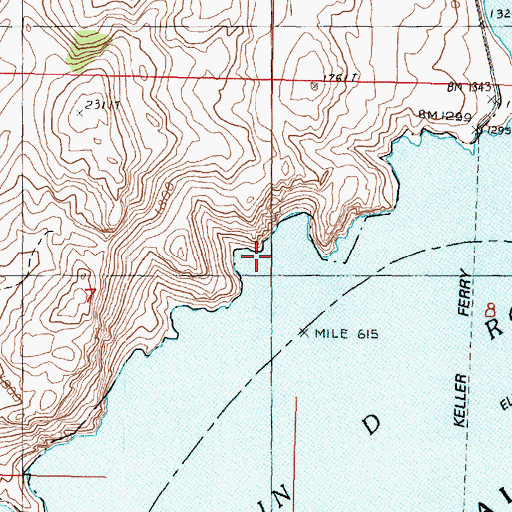 Topographic Map of China Bay, WA