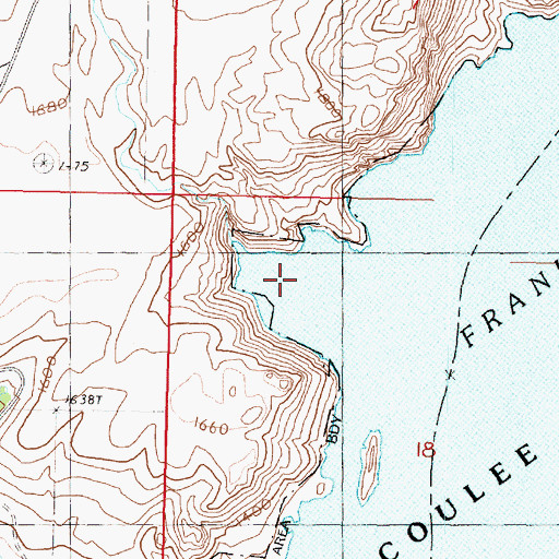 Topographic Map of Moonbeam Bay, WA