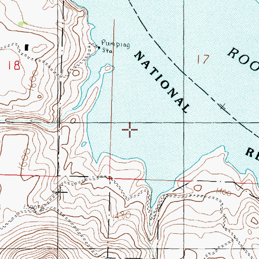 Topographic Map of Cayuse Bay, WA