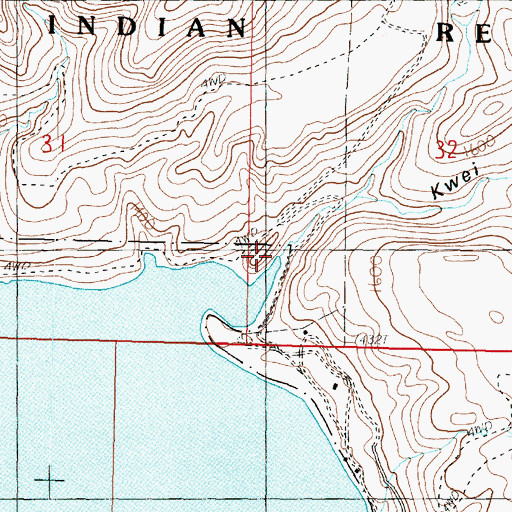 Topographic Map of Qui Qui Creek, WA