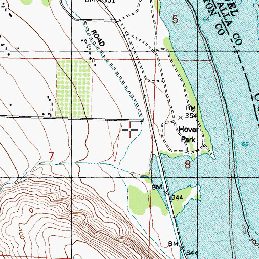 Topographic Map of Hover, WA
