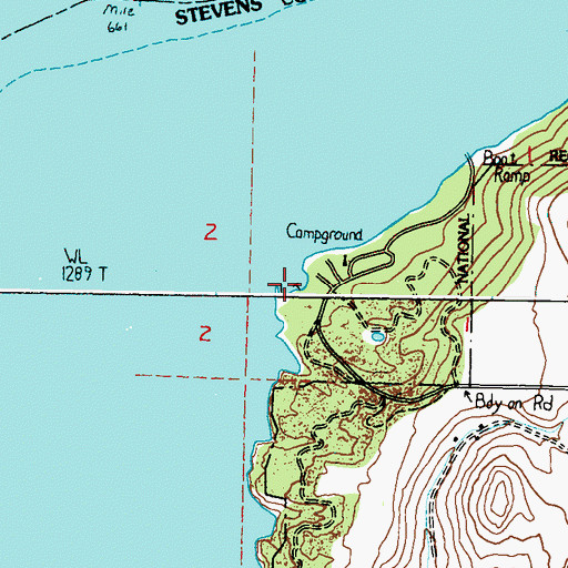 Topographic Map of Hunters Landing, WA