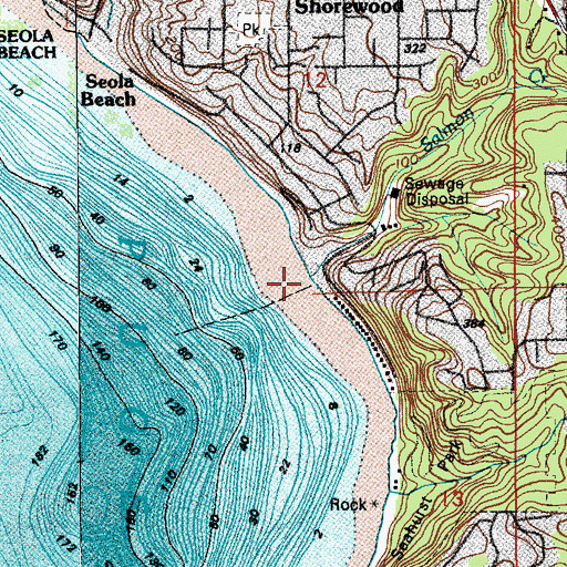 Topographic Map of Salmon Creek, WA
