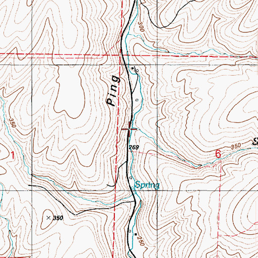 Topographic Map of Simpson Gulch, WA