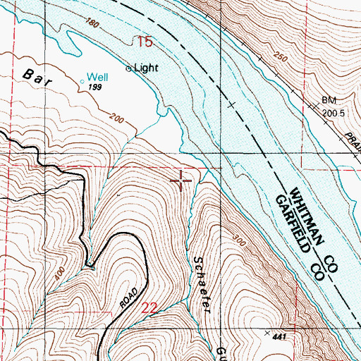 Topographic Map of Schaefer Gulch, WA