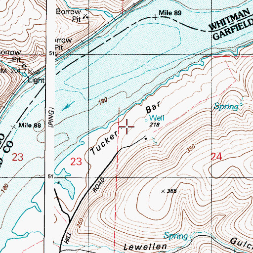 Topographic Map of Tucker Bar, WA