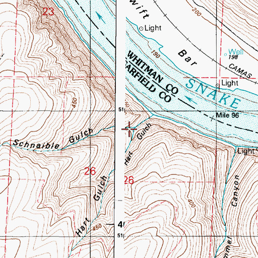 Topographic Map of Schnaible Gulch, WA
