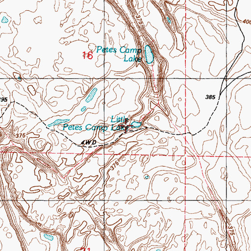 Topographic Map of Little Petes Camp Lake, WA