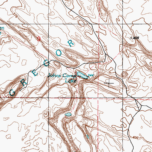 Topographic Map of Johns Camp Lake, WA