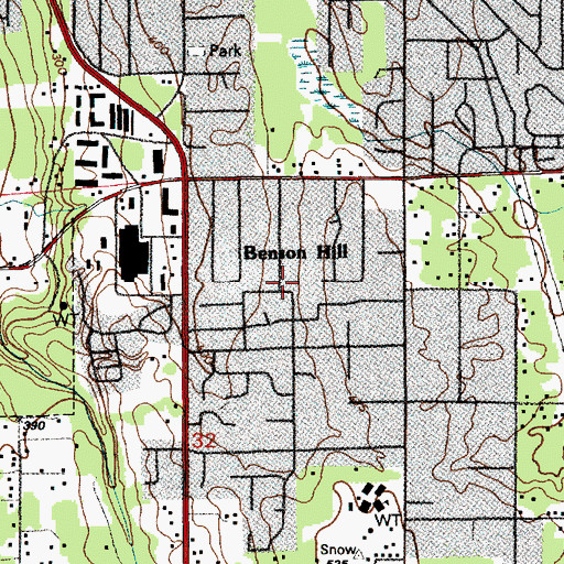 Topographic Map of Benson Hill, WA