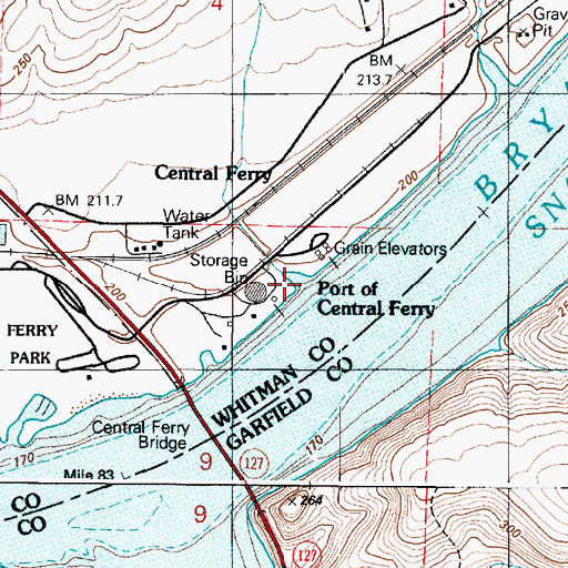 Topographic Map of Fort of Central Ferry, WA