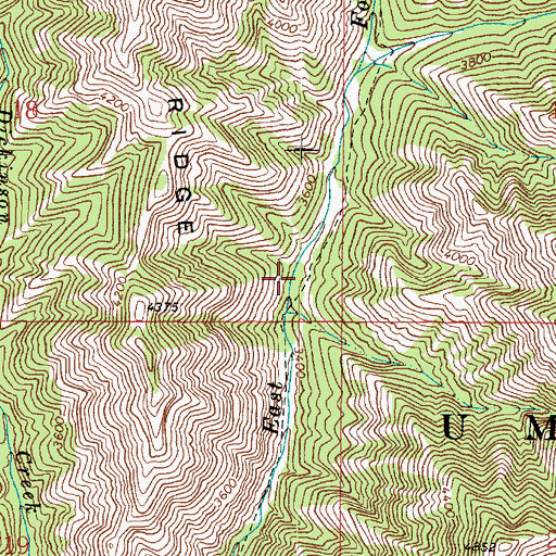 Topographic Map of East Butte Creek Trail, WA