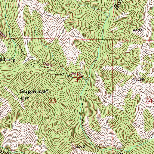 Topographic Map of West Butte Creek Trail, WA