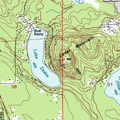 Topographic Map of Cedar Mountain, WA