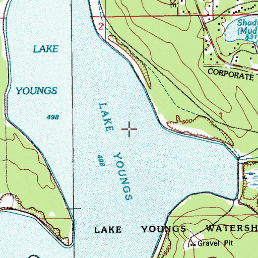 Topographic Map of Lake Youngs Watershed, WA