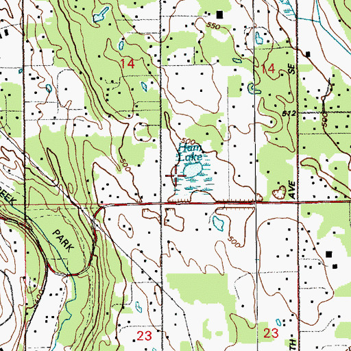 Topographic Map of Ham Lake, WA