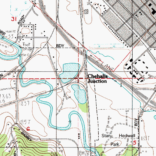 Topographic Map of Chehalis Junction, WA