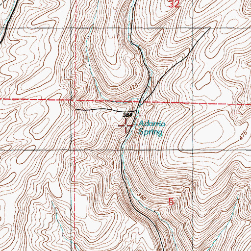 Topographic Map of Adarria Spring, WA