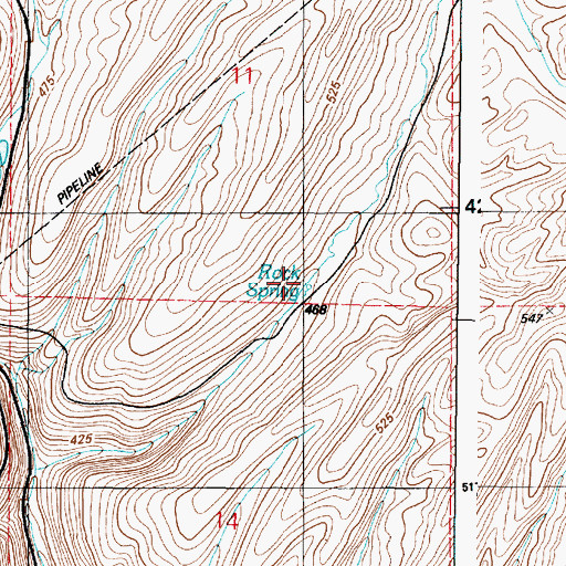 Topographic Map of Rock Spring, WA