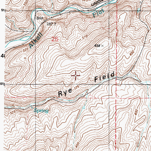 Topographic Map of Rye Field, WA