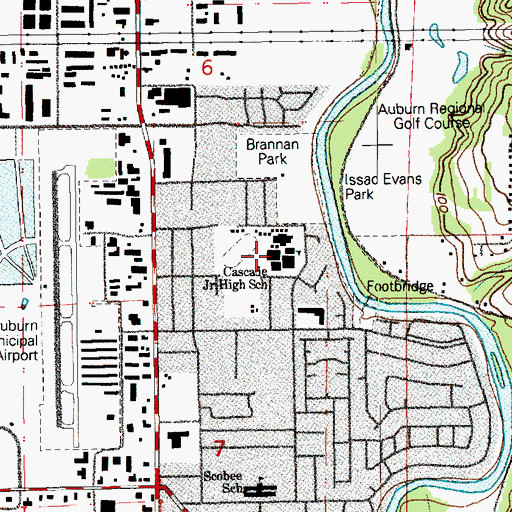 Topographic Map of Cascade Middle School, WA
