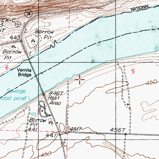 Topographic Map of Vernita Bridge, WA