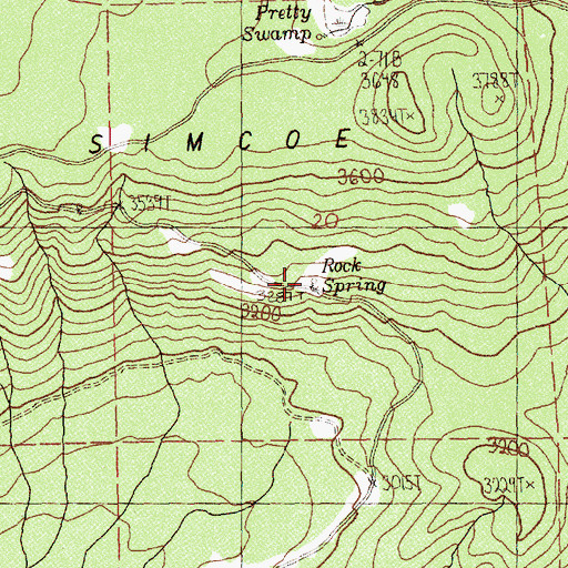 Topographic Map of Rock Spring, WA