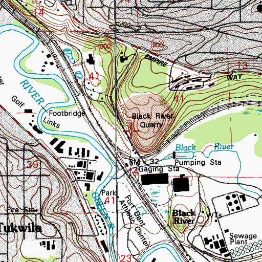 Topographic Map of Black River Quarry, WA