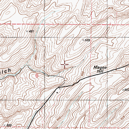 Topographic Map of Magee Hill, WA