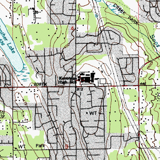 Topographic Map of Kentridge High School, WA