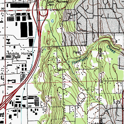 Topographic Map of Harrison Creek, WA