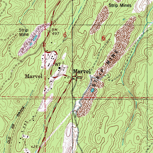 Topographic Map of Marvel Baptist Church, AL