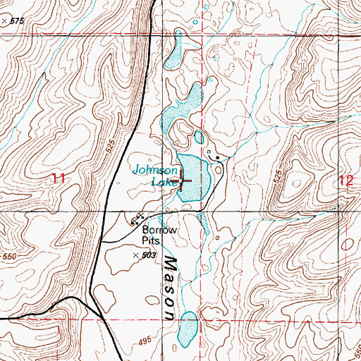 Topographic Map of Johnson Lake, WA