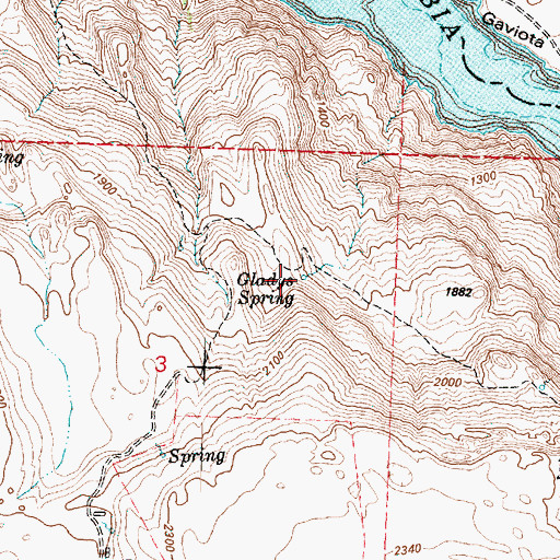Topographic Map of Gladys Spring, WA