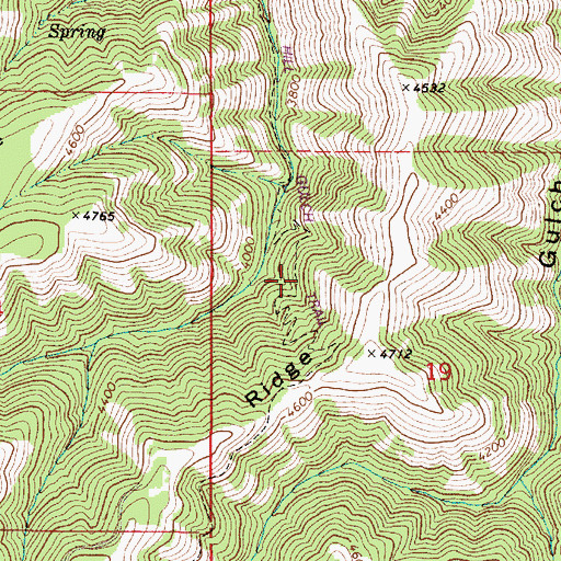 Topographic Map of Red Hill Gulch Trail, WA