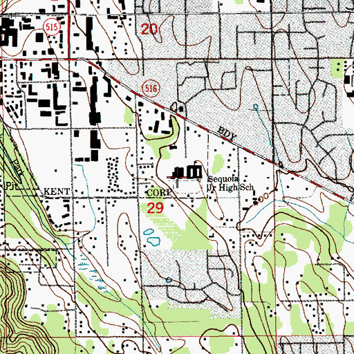 Topographic Map of Sequoia Junior High School, WA