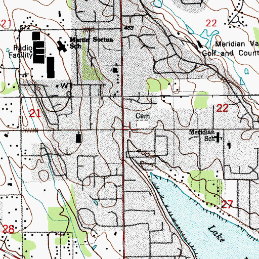 Topographic Map of Suise Creek Cemetery, WA