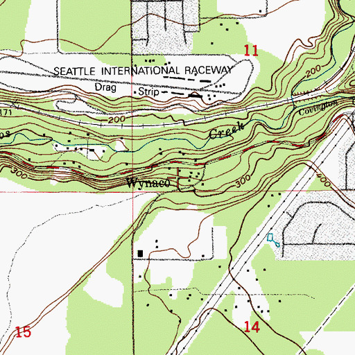Topographic Map of Wynaco, WA