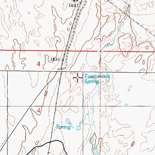Topographic Map of Twelvemile Spring, WA