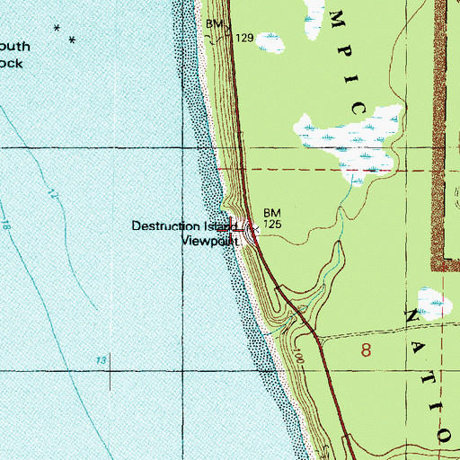 Topographic Map of Destruction Island Viewpoint, WA