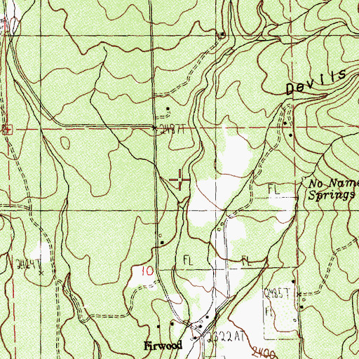 Topographic Map of No Name Spring, WA
