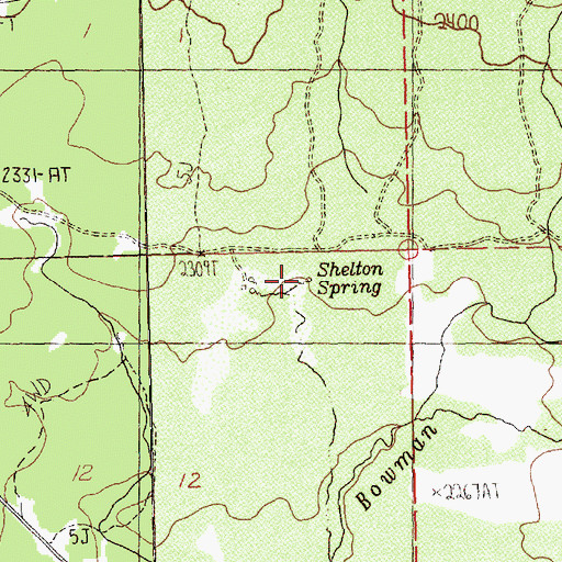 Topographic Map of Shelton Spring, WA
