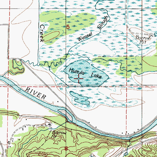 Topographic Map of Huttula Lake, WA