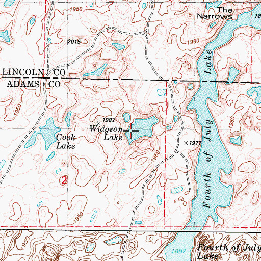 Topographic Map of Widgeon Lake, WA