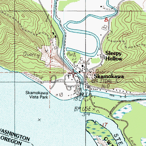 Topographic Map of Middle Valley, WA