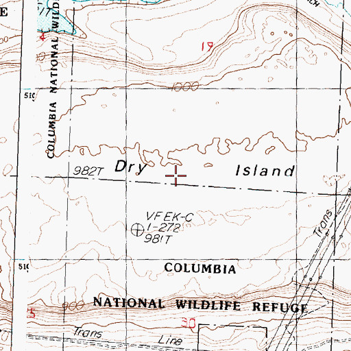 Topographic Map of Dry Island, WA