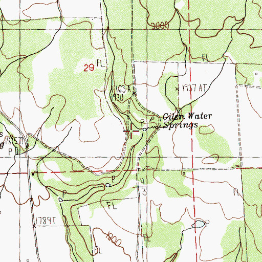 Topographic Map of Gilen Water Springs, WA